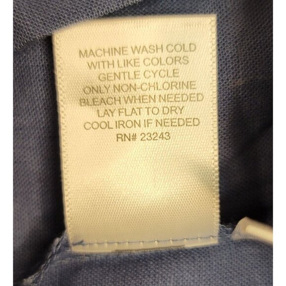 New York & Company Linen Blend Button Front Shift Dress Rich Navy Blue Large New - Picture 6 of 8